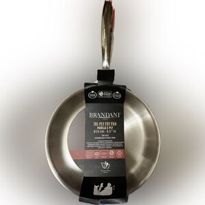 Brandani Stainless Steel Fry Pan 9.5” Italy Design Tri ply